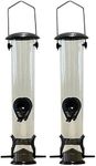 Selections 2 x Large Hanging 4 Port Garden Bird Seed Feeder for Bird Feeding Stations