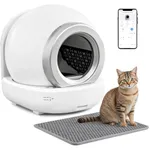 VICTONE Self Cleaning Cat Litter Box, Automatic Large Litter Box Self Cleaning for Multiple Cats App Control Kitty Litter Box with Garbage Bags/Mat (White)