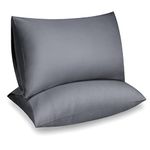 Fittia Cooling Pillow Cases for Hot Sleepers, 100% Rayon Derived from Bamboo Pillowcases 2 Pack, Soft Silky Pillow Cases with Envelope Closure, Dark Grey, 20"x26"