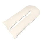 Big C U Shaped Maternity Pregnancy Full Body Support Pillow with Cream Cover – Made in Britain - Super Soft Supportive Cushion with Super Bounce Hollowfibre Filling for Full Body Support