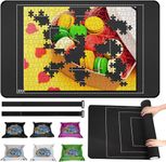 CHODEYE Premium Rubber Jigsaw Puzzle Mat, Roll Up, Saver Pad 55”x 35” Portable Up to 3000 Pieces with Non-Slip Rubber Bottom and Smooth Polyester Top + Storage Bag, 6 Colorful Trays, Rolling Tube