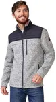 Free Country Mens Fleece Knit Jacket Full Zip With Pockets Soft Warm Lightweight and Comfortable Winter Hiking Outdoor Casual for Men-Size L-Frore-Fog Heather