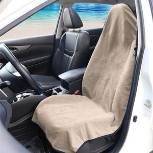 LUCYLEXIXI Waterproof Sweat Towel Car Seat Cover Sweat Carseat Protector,Perfect for Universal Anti-Slip Car Truck SUV Seat, Great for Post Gym Workout, Running, Swimming, Beach and Hiking (Beige)