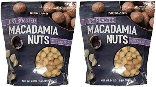 Kirkland Signature Dry Roasted Macadamia Nuts with Sea Salt, Resealable Bag (48 Ounce (Pack of 2, 24 OZ Each Pack))