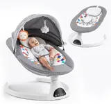 Soobaby Baby Swing for Infants,Electric Bouncer for Babies,Portable Swing for Baby Boy Girl,Remote Control Indoor Baby Rocker with 5 Sway Speeds,Music and Bluetooth,Deep Gray