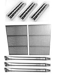 Replacement Kit for Broil-mate 738989, 746163, 786189, 7352-69, 7352-89, 746189, 786189, 735269, 735289, 738289 & Lowes 276964L Gas Models Includes 3 Grill Burners, 3 Heat Tamers & Cast Iron Grates, Set of 2