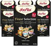Yogi Tea, Finest Selection, Organic Spice and Herbal Teas, Variety Pack of Bestselling Teas Including Green Tea Matcha Lemon and Turmeric Chai, 6 Packs x 18 Tea Bags (108 Teabags Total)