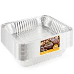eHomeA2Z Aluminum Pans Disposable Half Size (10 Pack) Cooking, Roasting, Broiling, Baking (10, Half)