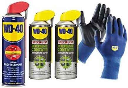 WD-40 - Kit Manutenzione Settore Elettrico - 1 Lubrificante Multifunzione 500ml + 2 Detergente Contatti 400ml + Guanti di Precisione - Spray Doppia Posizione - Per tutti i metalli, plastica e gomma