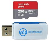 SanDisk Ultra 256GB Micro SD Card for Motorola Phone Works with Moto G Fast, Moto G Stylus, Moto G8 Power Lite (SDSQUA4-256G-GN6MN) Bundle with 1 Everything But Stromboli MicroSDXC Memory Card Reader