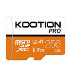 KOOTION 256 GB Micro SD Card Micro SDXC UHS-I High Speed up to 90 MB/s TF Card 256 GB Carte Mémoire U3,A1,V30,Full HD Video for Drone/Smartphone/Camera/Dash Cam/PC/Tablet