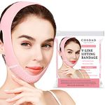 COSDAD Reusable Double Chin Reducer,Face Lift Tape,Face Slimming Strap Face Slimmer Shaper for Women,Breathable Comfortable V Line Lifting Mask,Innovative Lifting Technology,One Fits All,Pink