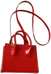 Floerns Women's Leather Double Handle Crossbody Bag Mini Square Bag Shoulder Bag Red One-Size