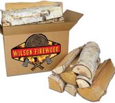 Wilson Birch Split Firewood - Seasoned Natural Kiln Dried Fireplace, Fire Pit, Bonfire Logs (Regular)