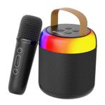pTron Newly Launched Fusion Bliss 16W Bluetooth Speaker with Wireless Karaoke Mic, 6Hrs Playtime, Vibrant RGB Lights, Voice Effects, Multi-Play Modes BT5.3/TF Card & Type-C Charging Port (Black)