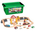 BRIO World Deluxe Cargo Wooden Railway Train Set for Children Age 3 Years Up