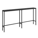 SONGXIN 160cm Console Table,Modern Narrow Long Sofa Table Behind Couch,Skinny Entry Table with Black Metal Frame for Living Room, Hallway,Classic Black