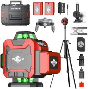 WEIDDW Laser Level with Tripod, Self Leveling Laser Level 4x360°, Green Line Laser 4D Laser Leveler Tool with 2Pcs Lithium Batteries for Picture Hanging, Tile, Home Renovation, (SizeXL)