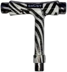 GHOST BOARDS Y3 Skateboard Tool Kit - All-in-One T Tool for Skateboard, Longboard, Roller & Skate - Multi-Function Portable Skate Tool with T-Type Allen Key & L-Type Phillips Head Wrench (Zebra)
