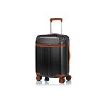 CHAMPS Vintage Collection Durable Expandable Hardside Spinner Carry-on, Ultra-Strong Lightweight Polycarbonate with USB Port, TSA Locks and 360-Degree Wheels, Black