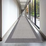 Ileading Runner Rug for Hallways 2.6'x12' Heavy-Duty Durable Entryway Floor Mat with Non Slip Rubber Backing High Traffic Carpet Machine Washable Accent Farmhouse Rugs for Kitchen, Living Room(Grey)