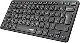 Arteck Universal Multi-Device Bluetooth Keyboard Ultra Slim and Compact Wireless Bluetooth Keyboard with Media Hotkeys for Windows iOS iPad OS Android Computer Desktop Laptop Surface Tablet Smartphone