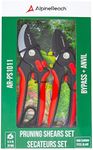 AlpineReach Secateurs Set Bypass and Anvil for Gardening, Sharp Ergonomic Pruners, Adjustable Soft Handle for Small & Large Hands, Heavy Duty High Carbon Steel Blade Pruning Shears, Gift Box