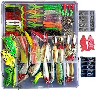 Smartonly 275pcs Fishing Lure Set Including Frog Lures Soft Fishing Lure Hard Metal Lure VIB Rattle Crank Popper Minnow Pencil Metal Jig Hook for Trout Bass Salmon with Free Tackle Box