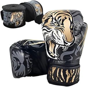 RAGECAMEL Boxing Gloves for Kids with Handwraps, Kids Boxing Gloves for 3-8 Years Girls and Boys, Kids Boxing Set, Training Boxing Gloves, Punching Gloves (Gold)