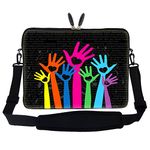 Meffort Inc 17 17.3 inch Neoprene Laptop Sleeve Bag Carrying Case with Hidden Handle and Adjustable Shoulder Strap - Loving Hands