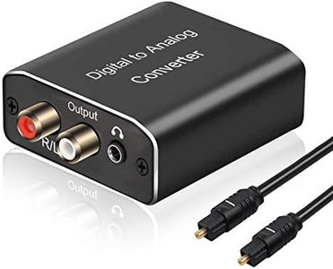 Digital to Analog Audio Converter, Hdiwousp 192 kHz DAC Digital Coaxial and Optical Toslink to Analog 3.5mm Jack and RCA (L/R) Stereo Audio Adapter with Optical Cable for HDTV Home Cinema, Aluminum