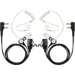 ZORBES® 2 Pack Earphone Microphone for Walkie Talkie Two Way Radio Earphones 2-Pin Mic Headset Earpiece, Walkie Talkie Earpiece with Mic 2 Pin Headset Clear Acoustic Tube Rotatable Design