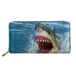 Coloranimal Cool 3D Shark Printed Long Wallet Clutch Bag Purse for Women Gift