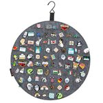 PACMAXI Hanging Brooch Pin Display Holder, Wall Pin Collection Storage Organizer, Cute Pin Banner Case Hold Up to 76 Pins.(Pins not Included) (Grey)