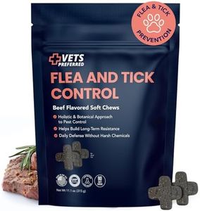 Vets Preferred Flea and Tick Prevention for Dogs Chewable - Daily Defense Without Harsh Chemicals - Immune Support & Antioxidant Protection - Beef Flavored - 90 Soft Chews