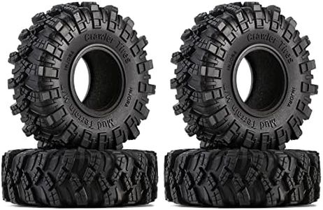 INJORA 1.0 Tires Crawler Mud Terrain Tires for SCX24 Bronco Gladiator C10 JLU Deadbolt B17 Axial 1/24 1/18 Crawler Tires,4PCS