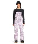 THE NORTH FACE Freedom Bib Womens Snowboard Pants Lavender Fog Tonal Mountainscape Print Xlarge