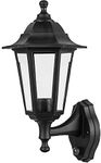 Pro Elec PEL00838 Wall Mounted Lantern Light with Dusk to Dawn Sensor, Black