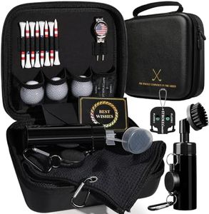 Coralogo Golf Gift Set for Men - Golf Accessories Christmas Father Day Valentines Day Golfing Gift Set with Handy Case, Balls, Tees, Divot Tool, Score Counter, Brush, Towel, Greeting Card for Golfer