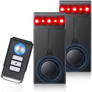 108dB Car Alarm System, Car Anti-Theft Vibration Sensor Alarm & Red Light, Wireless Remote Anti Theft Vehicle Device with Magnetic Install Design for RV, SUV, Truck