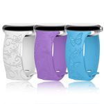 Bands For Google Pixel Watch Band - Band Compatible with Pixel Watch 2 /1 - Cute Engraved 3 Patterns Soft Silicone Laser Sport Strap For Women Men Smartwatch Accessories (Official White/Lilac