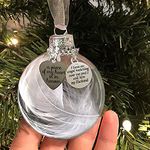 Cmeilau Clear Christmas Memorial Ornament Feather Ball, A Piece of My Heart is in Heaven, Tree Hanging Pendant Gift for Mom, Dad, Son, Daughter,Sister, Brother, Grandma, Grandpa 2.4''/60 mm