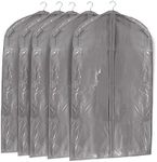 Amazon Basics Fabric Garment Bags, Grey - 5-Pack