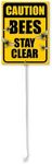 Ymaotrade No Trespassing Signs, Caution Bees Stay Clear Yard Sign with Stakes 4.6in×6in Sturdy Aluminum Lawn Signs, Metal Sign Post, Warning Signs for Property Garden Gate