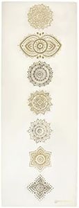 Shakti Warrior Chakra Shanti PU Yoga mat - Artist Designed, Premium eco friendly mats, Non Slip, Non Toxic, Great for Regular & Hot Yoga, Pilates and Work out (72 inch x 28 inch x 5mm Thick)k out (72 inch x 28 inch x 5mm Thick)