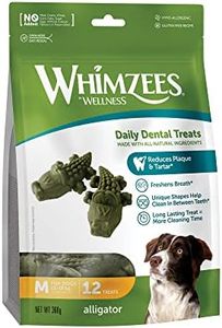 WHIMZEES By Wellness Alligator, Natural and Grain-Free Dog Chews, Dog Dental Sticks for Medium Breeds, 12 Pieces, Size M