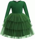 Arshiner Toddler Girls Dresses Long Sleeve Green Christmas Cute Saint Patrick's Day Party Tutu Dress 3 Years