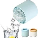 Bworppy Ice Maker Cups, Ice Cube Moulds for Freezer, Portable Ice Cubes Makers, 3D Cylindrical Ice Trays Lattice Molding, Ice Grid Ice Cube Molds Press-Type Easy to Release Blue+Yellow 2pcs