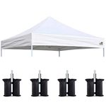 Eurmax New Pop up 10x10 Replacement Instant Ez Canopy Top Cover Choose 15 Colors (White)