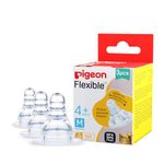 Pigeon Peristaltic Nipple M,For 4+ Month Babies,BPS Free,BPA Free,Pack of 3